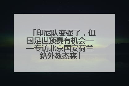 印尼队变强了，但国足世预赛有机会——专访北京国安荷兰籍外教杰森
