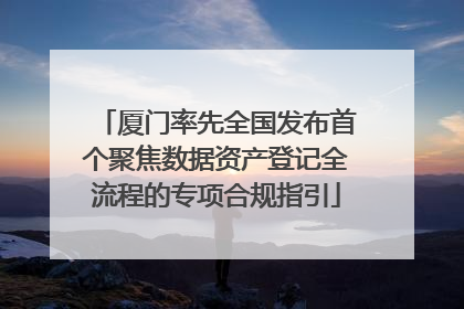 厦门率先全国发布首个聚焦数据资产登记全流程的专项合规指引