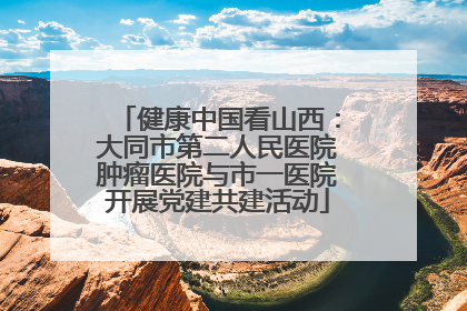 健康中国看山西：大同市第二人民医院肿瘤医院与市一医院开展党建共建活动