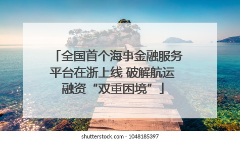 全国首个海事金融服务平台在浙上线 破解航运融资“双重困境”