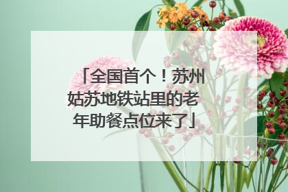 全国首个！苏州姑苏地铁站里的老年助餐点位来了