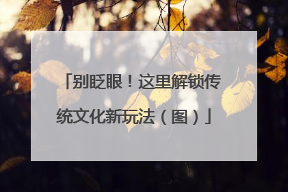 别眨眼！这里解锁传统文化新玩法（图）