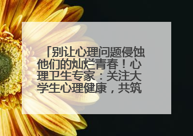 别让心理问题侵蚀他们的灿烂青春！心理卫生专家：关注大学生心理健康，共筑青春心灵防线