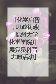 化学启智，思政铸魂—福州大学化学学院开展党员科普志愿活动