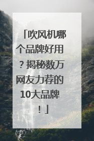 吹风机哪个品牌好用？揭秘数万网友力荐的10大品牌！