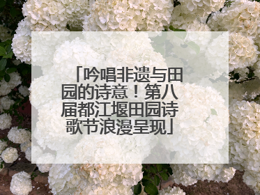 吟唱非遗与田园的诗意！第八届都江堰田园诗歌节浪漫呈现