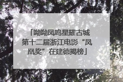呦呦凤鸣星耀古城 第十二届浙江电影“凤凰奖”在建德揭榜