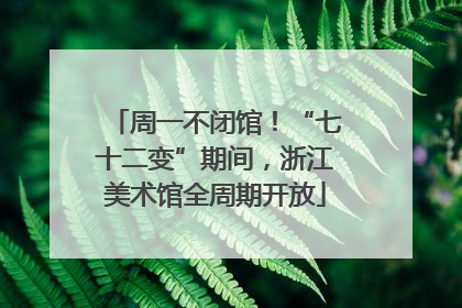 周一不闭馆！“七十二变”期间，浙江美术馆全周期开放