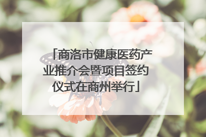 商洛市健康医药产业推介会暨项目签约仪式在商州举行