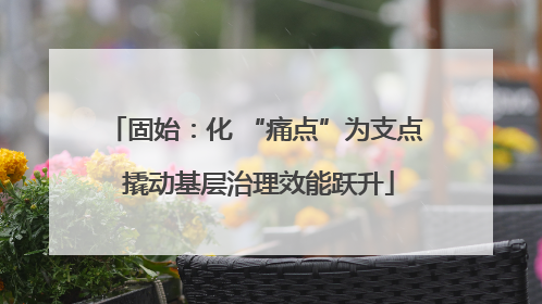 固始：化 “痛点”为支点 撬动基层治理效能跃升