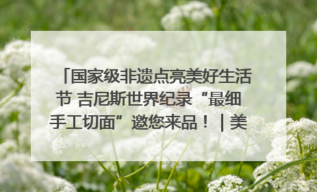国家级非遗点亮美好生活节 吉尼斯世界纪录“最细手工切面”邀您来品！｜美好生活有“盐”味
