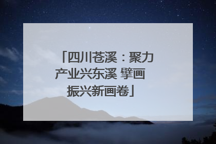四川苍溪：聚力产业兴东溪 擘画振兴新画卷
