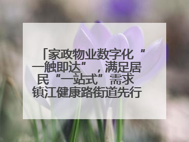 家政物业数字化“一触即达”，满足居民“一站式”需求 镇江健康路街道先行先试“家门口”便民小程序