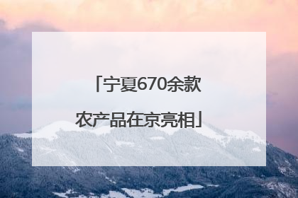宁夏670余款农产品在京亮相