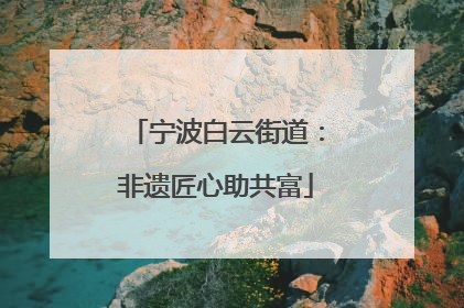 宁波白云街道：非遗匠心助共富