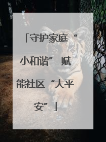 守护家庭“小和谐” 赋能社区“大平安”