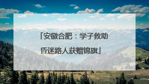 安徽合肥：学子救助昏迷路人获赠锦旗