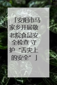 安阳市马家乡开展敬老院食品安全检查 守护“舌尖上的安全”