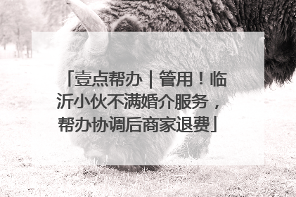 壹点帮办｜管用！临沂小伙不满婚介服务，帮办协调后商家退费