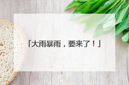 大雨暴雨，要来了！
