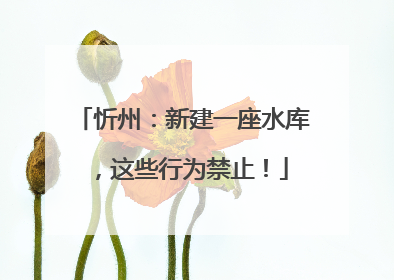 忻州：新建一座水库，这些行为禁止！