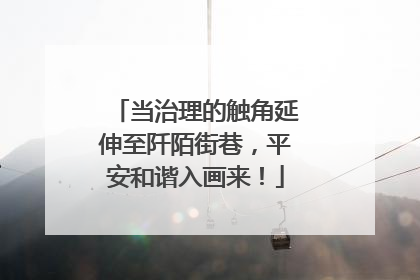 当治理的触角延伸至阡陌街巷，平安和谐入画来！