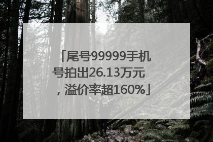 尾号99999手机号拍出26.13万元，溢价率超160%