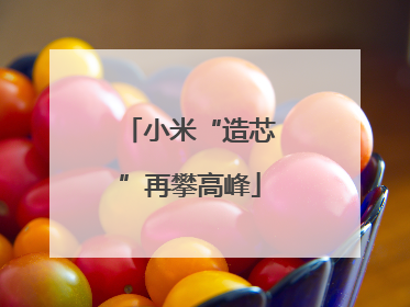 小米“造芯”再攀高峰