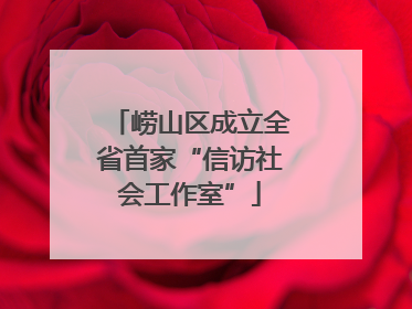 崂山区成立全省首家“信访社会工作室”