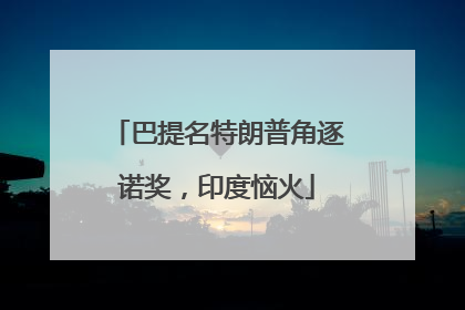 巴提名特朗普角逐诺奖，印度恼火