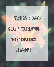 常州站：爱心接力！铁路护航10名DMD患儿启程