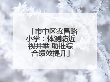 市中区鑫昌路小学：体测防近视并举 助推综合绩效提升