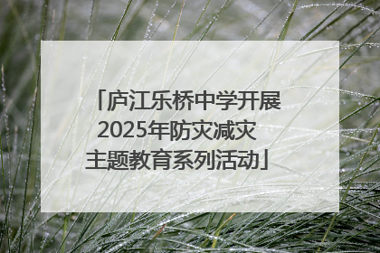 庐江乐桥中学开展2025年防灾减灾主题教育系列活动