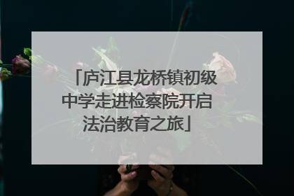 庐江县龙桥镇初级中学走进检察院开启法治教育之旅