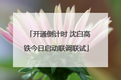 开通倒计时 沈白高铁今日启动联调联试