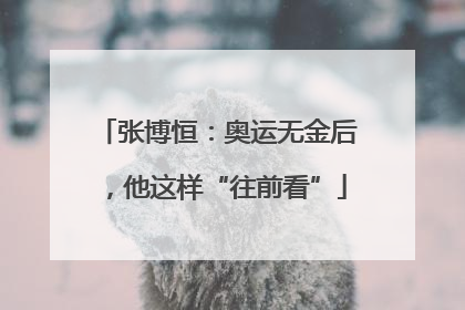 张博恒：奥运无金后，他这样“往前看”