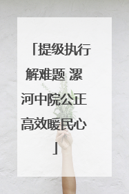 提级执行解难题 漯河中院公正高效暖民心