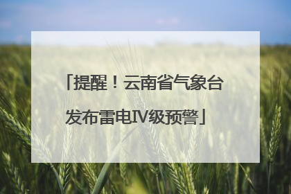 提醒！云南省气象台发布雷电Ⅳ级预警