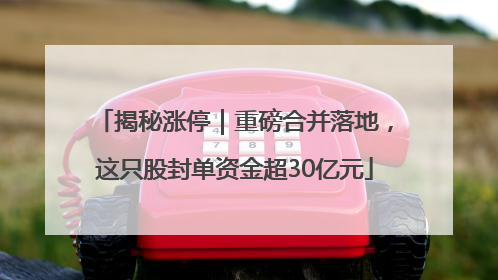 揭秘涨停｜重磅合并落地，这只股封单资金超30亿元