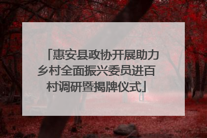 惠安县政协开展助力乡村全面振兴委员进百村调研暨揭牌仪式