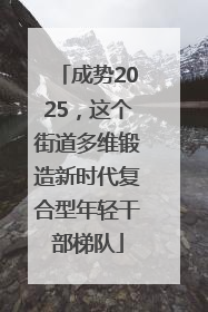 成势2025，这个街道多维锻造新时代复合型年轻干部梯队