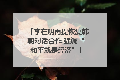 李在明再提恢复韩朝对话合作 强调“和平就是经济”