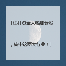 杠杆资金大幅加仓股，集中这两大行业！