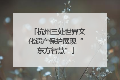 杭州三处世界文化遗产保护展现“东方智慧”