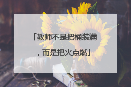 教师不是把桶装满，而是把火点燃