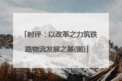 时评：以改革之力筑铁路物流发展之基(图)