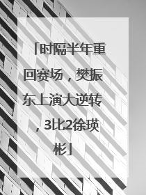 时隔半年重回赛场，樊振东上演大逆转，3比2徐瑛彬
