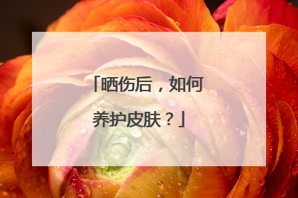 晒伤后，如何养护皮肤？
