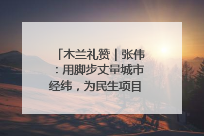木兰礼赞｜张伟：用脚步丈量城市经纬，为民生项目按下“加速键”