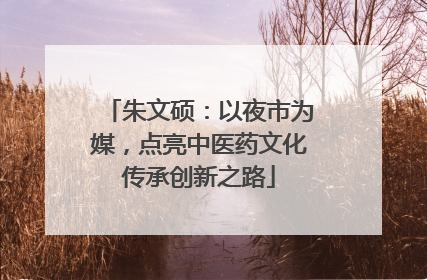 朱文硕：以夜市为媒，点亮中医药文化传承创新之路